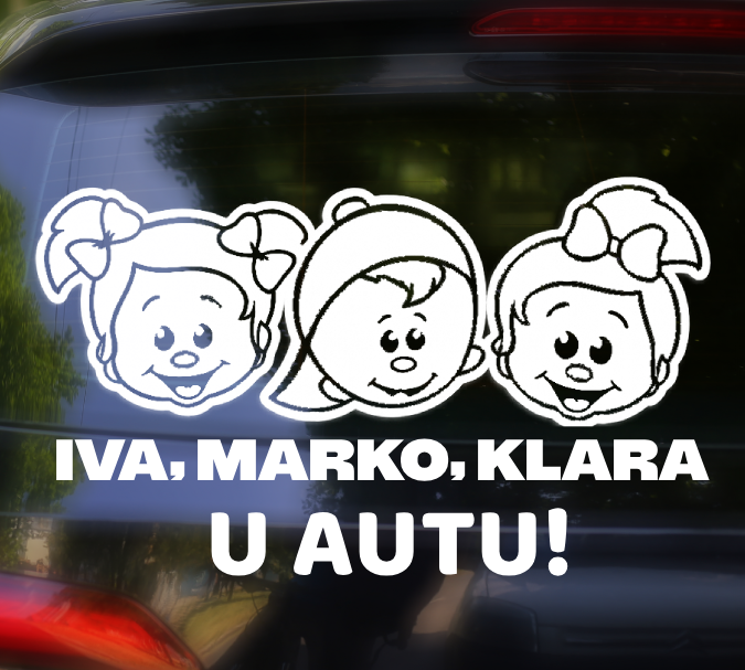 Beba u autu SESTRA, BRAT i SESTRA
